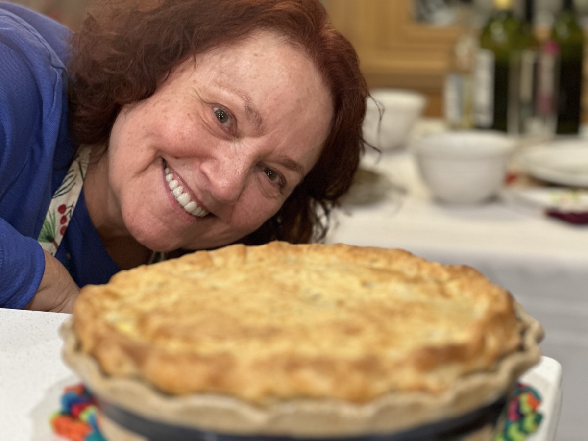 Vicky with a freshly baked pie
